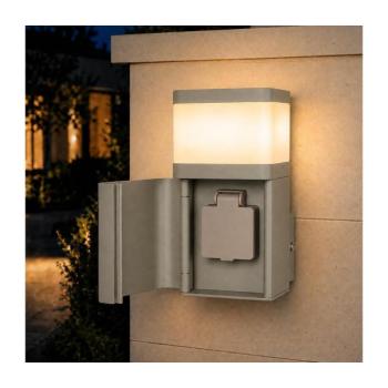 BRILAGI - Kültéri fali lámpa SCHUKO aljzattal PILLAR 1xG9/11W/230V IP44 szürke BRI1123 kép