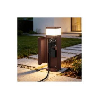 BRILAGI - Kültéri lámpa 2 aljzattal SCHUKO PILLAR 1xG9/11W/230V IP44 barna BRI1125 kép