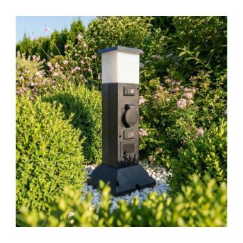 BRILAGI - Kültéri lámpa 2 db SCHUKO aljzattal 1xE14/15W/230V IP44 fekete PG05G-OEM kép