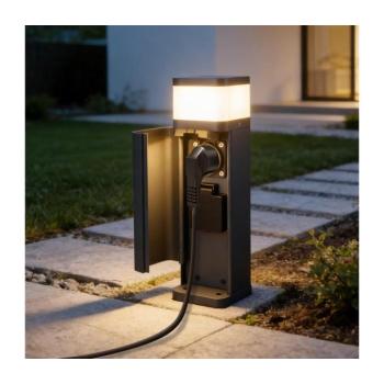 BRILAGI -Kültéri lámpa 2 db SCHUKO aljzattal PILLAR 1xG9/11W/230V IP44 antracit BRI808 kép