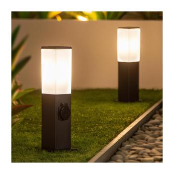 BRILAGI - Kültéri lámpa 2 SCHUKO aljzattal NOVA 1xE27/15W/230V 40 cm IP44 fekete FG-KH446PSH-40-2SO-BLK kép
