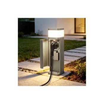 BRILAGI - Kültéri lámpa 2 SCHUKO aljzattal PILLAR 1xG9/11W/230V IP44 szürke BRI1126 kép