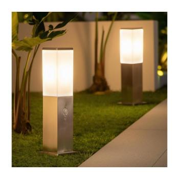 BRILAGI - kültéri lámpa érzékelővel NOVA 1xE27/15W/230V 40 cm IP44 matt króm FG-KH446PSH-40-SEN-SIL kép