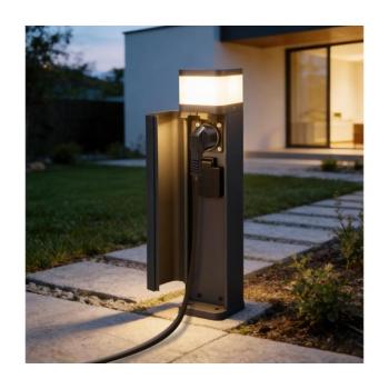 BRILAGI - Kültéri lámpa két SCHUKO aljzattal PILLAR 1xG9/11W/230V IP44 antracit BRI809 kép