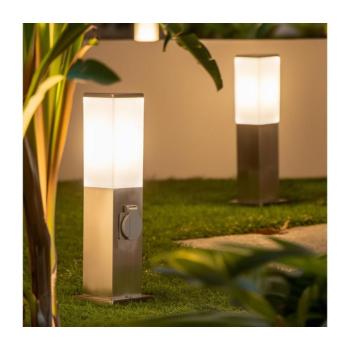 BRILAGI - Kültéri lámpa két Schuko aljzattal SCHUKO NOVA 1xE27/15W/230V 40 cm IP44 króm FG-KH446PSH-40-2SO-SIL kép