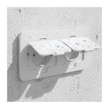 BRILAGI - Kültéri, padlóba süllyeszthető dupla konnektor IP55, fehér, téglalap alakú 5B323W-OEM kép