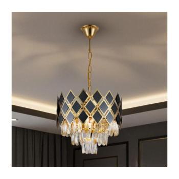 BRILAGI - Láncos csillár CRISTAL 5xE14/40W/230V átm. 38 cm arany/fekete BG72420 kép