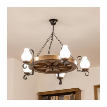 BRILAGI - Láncos csillár ROATA 5xE14/40W/230V átm. 70 cm bükk/dió EX-01056 kép