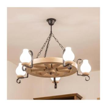 BRILAGI - Láncos csillár ROATA 5xE14/40W/230V tölgy EX-01092 kép