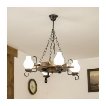 BRILAGI - Láncos csillár TIMONA 4xE14/40W/230V, átm. 50 cm, bükk/dió EX-01003 kép