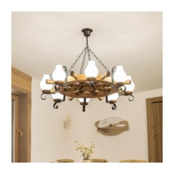 BRILAGI - Láncos csillár TIMONA 8xE14/40W/230V Ø 70 cm bükk EX-01002 kép