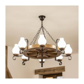 BRILAGI - Láncra szerelt ROATA csillár 8xE14/40W/230V, átmérő 70 cm, bükk/dió EX-01052 kép