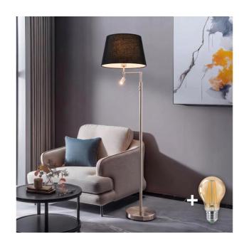 BRILAGI - LED állólámpa CERIA 1xE27/60W/230V + LED/2,1W matt króm/fekete EG32514+EG781038 kép