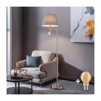 BRILAGI - LED állólámpa CERIA 1xE27/60W/230V + LED/2,1W matt króm/szürke EG32514+EG781036 kép
