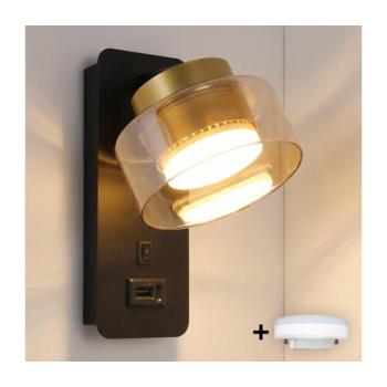 BRILAGI-LED AURA LUX dimmelhető RGB lámpa USB-vel 1xGX53/14W/230V, Tuya-kompatibilis Wi-Fi, fekete/arany BG3458+IM1489 kép