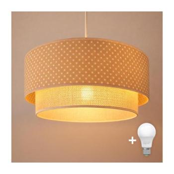 BRILAGI-LED BOHO BOBO kábeles függeszték, 1xE27/60W/230V, átm. 40 cm, pöttyös, bézs/krém. 8590828051145 kép