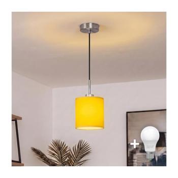 BRILAGI - LED csillár kábelen NUBILA 1xE27/60W/230V, átmérő 14 cm, fekete/sárga EG32517+BG2452 kép