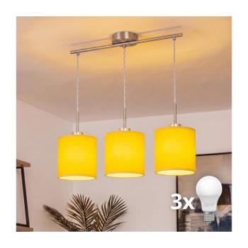 BRILAGI - LED csillár kábelen NUBILA 3xE27/60W/230V sárga EG32521+3xBG2452 kép