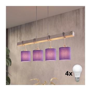 BRILAGI - LED csillár kábelen NUBILA 4xE27/60W/230V szürke/lila 1xEG49927A+4xBG1580 kép