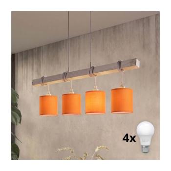 BRILAGI - LED csillár kábelen NUBILA 4xE27/60W/230V szürke/narancssárga 1xEG49927A+4xBG2453
