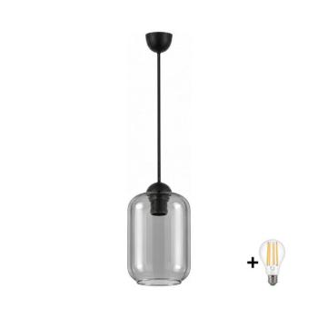 BRILAGI - LED csillár kábelen R GLASS 1xE27/60W/230V átm. 14 cm fekete/füstszürke NSTK7757+AI3165 kép