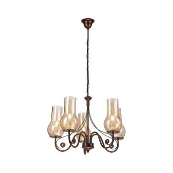 BRILAGI - LED Csillár láncon COTTAGE 5xE14/40W/230V barna BG1514+5xBG2273 kép