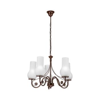 BRILAGI - LED Csillár láncon COTTAGE 5xE14/40W/230V barna/fehér BG1514+5xBG2270 kép