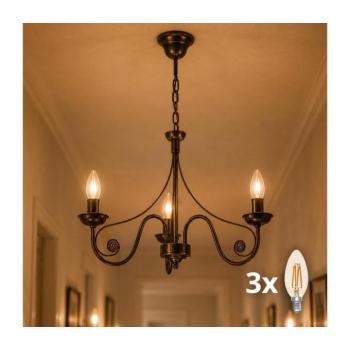 BRILAGI - LED Csillár láncon STEFANO 3xE14/40W/230V fekete patina 8590828606680 kép