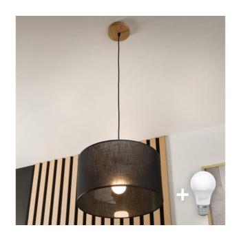 BRILAGI - LED Csillár zsinóron ANTHONY 1xE27/60W/230V tölgy/fekete 8590828610359 kép