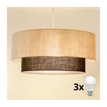 BRILAGI - LED csillár zsinóron BOHO STYLE 3xE27/15W/230V átm. 60 cm krémszínű/barna 8590828027980 kép