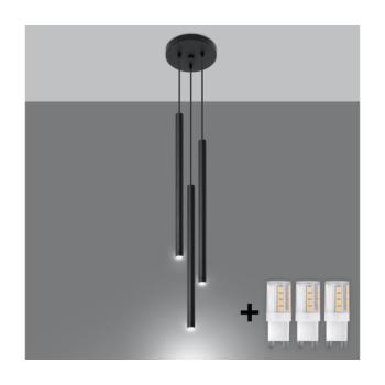 BRILAGI - LED Csillár zsinóron DRIFA 3xG9/4W/230V fekete BR.0471 kép