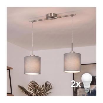 BRILAGI - LED csillár zsinóron NUBILA 2xE27/60W/230V világosszürke EG32519+2xBG2454 kép