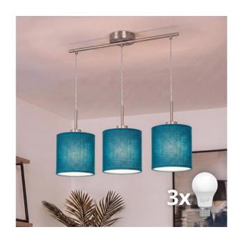 BRILAGI - LED csillár zsinóron NUBILA 3xE27/60W/230V sötétkék EG32521+3xBG1575 kép