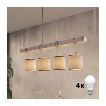 BRILAGI - LED csillár zsinóron NUBILA 4xE27/60W/230V szürke/barna 1xEG49927A+4xBG1583 kép
