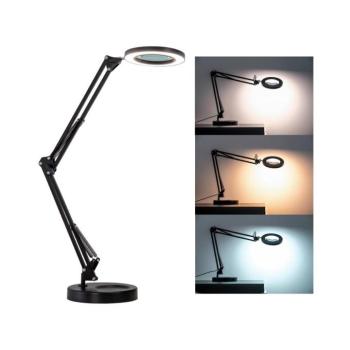 BRILAGI - LED Dimmelhető asztali lámpa nagyítóval LED/12W/5V 3000/4200/6000K fekete BRI007 kép