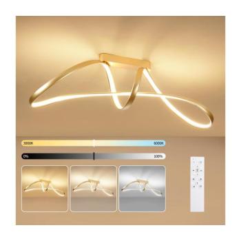 BRILAGI-LED Dimmelhető felületre szerelhető csillár TWISTER LED/60W/230V 3000-6000K aranyszínű + távirányító BRI724 kép