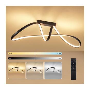 BRILAGI-LED Dimmelhető felületre szerelhető plafonlámpa TWISTER LED/60W/230V 3000-6000K fekete+ távirányító BRI722 kép
