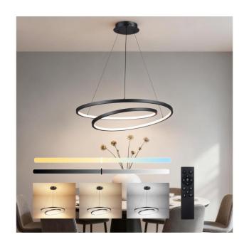 BRILAGI-LED Dimmelhető függőlámpa TWISTER LED/75W/230V átm. 70 cm fekete + távirányító BRI478 kép