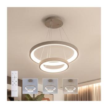 BRILAGI - LED Dimmelhető kábeles csillár FALCON SLIM LED/68W/230V átm. 50 cm bézs + távirányító BRDX1330-2/BG kép