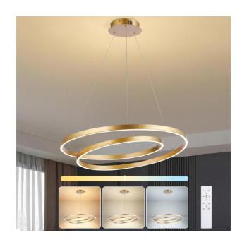 BRILAGI-LED Dimmelhető kábeles függeszték TWISTER LED/75W/230V Ø 70 cm arany +távirányító BRI483