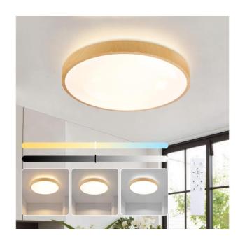 BRILAGI-LED Dimmelhető lámpatest GLASS POOL DOUBLE LED/48W/230V 40 cm fa hatású + távirányító BRI743 kép