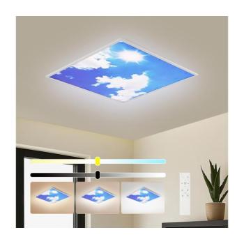 BRILAGI-LED Dimmelhető lámpatest SLIMFRAME SKY LED/58W/230V 60x60 cm ezüst/kék + távirányító BRI498 kép