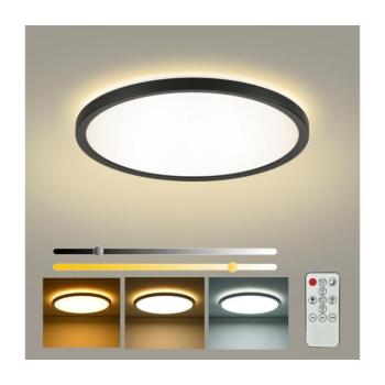BRILAGI - LED dimmelhető lámpatest ULTRA SLIM LED/24W/230V átm. 42 cm fekete + távirányító BRI225 kép
