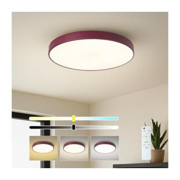 BRILAGI-LED dimmelhető mennyezeti lámpa POOL LED/60W/230V 3000-6000K 50 cm bordó + távirányító BRI701 kép