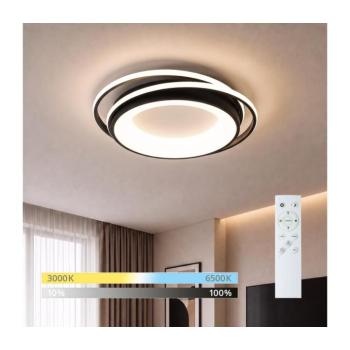 BRILAGI - LED dimmelhető mennyezeti lámpatest FLARE LED/84W/230V 47x51 cm fekete + távirányító BRMXC2981
