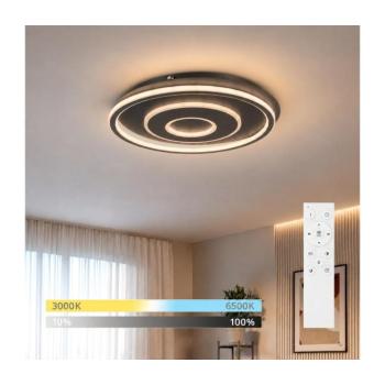 BRILAGI - LED dimmelhető mennyezeti lámpatest IRIS LED/83W/230V 46x50 cm fekete + távirányító BRMXC2983-CR kép