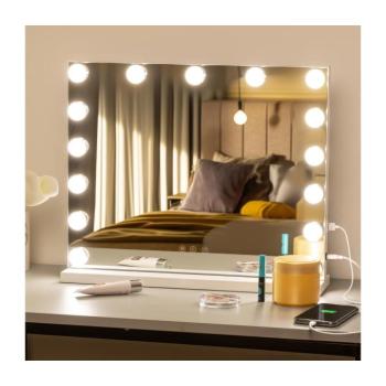 BRILAGI - LED Dimmelhető sminktükör HOLLYWOOD LED/15W/230V CCT + USB fehér FG-M6-WD02-WHT kép