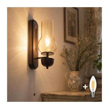 BRILAGI - LED Fali lámpa COTTAGE 1xE14/40W/230V bükkfa/barna BG1502+BG2273 kép