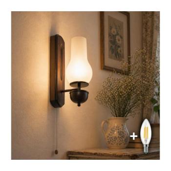 BRILAGI - LED Fali lámpa COTTAGE 1xE14/40W/230V bükkfa/fehér BG1502+BG2270 kép