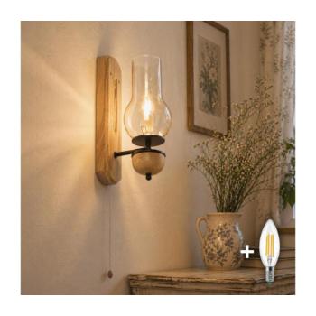 BRILAGI - LED Fali lámpa COTTAGE 1xE14/40W/230V tölgy/barna BG1504+BG2273 kép